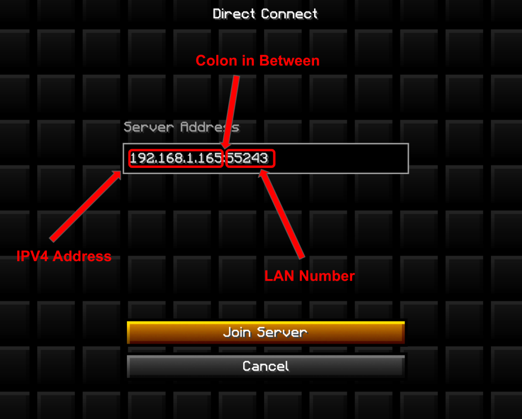 how to direct connect to a lan world?
